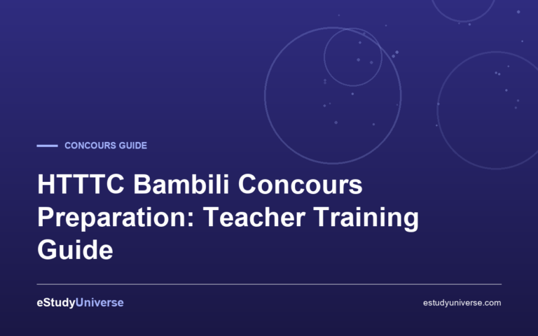 HTTTC Bambili Concours Preparation: Teacher Training Guide