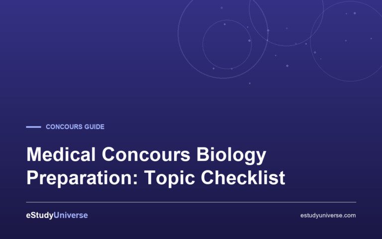 Medical Concours Biology Preparation: Topic Checklist