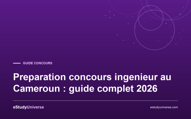 Preparation concours ingenieur au Cameroun : guide complet 2026
