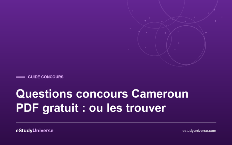 Questions concours Cameroun PDF gratuit : ou les trouver
